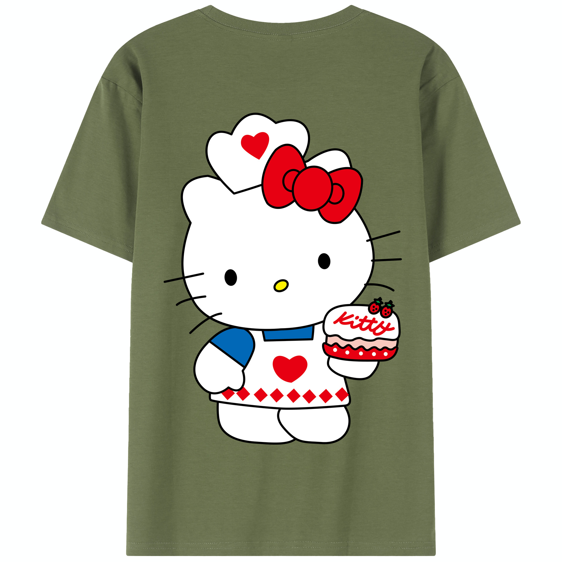 （画像用） Hello Kitty ハローキティ 綿100％半袖Tシャツ（背面プリント）